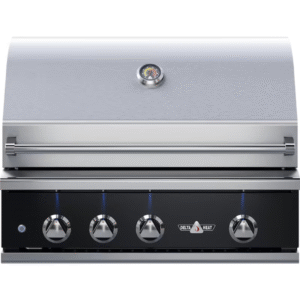 Delta Heat 32-Inch 3-Burner Built-In Gas Grill With Infrared Rotisserie & Black Control Panel